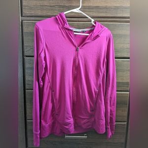 Thin zip up with thumb holes magenta purple M